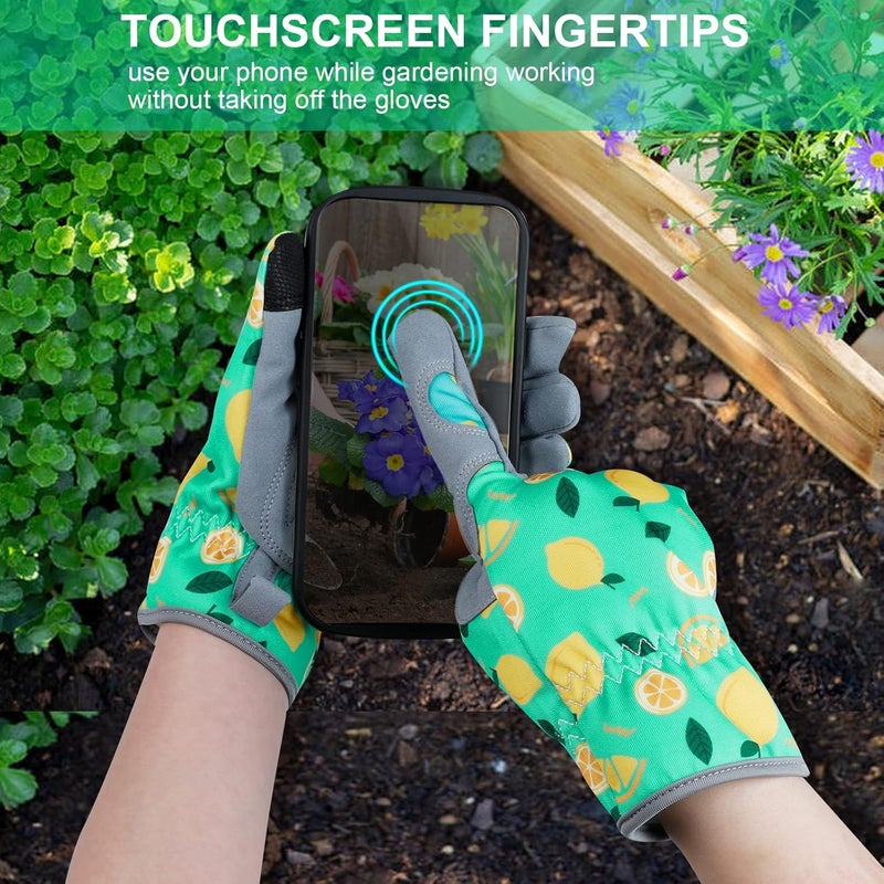MERTURN Store Leather Gardening Gloves for Women Thorn Proof Garden Gloves Touch Screen Working Gloves Gifts,M - Image 5